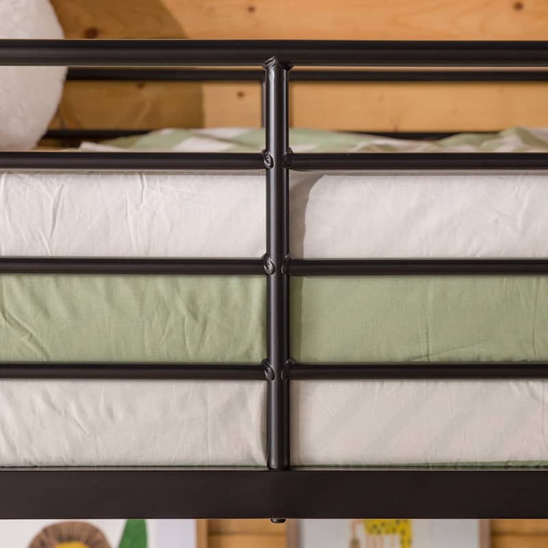 Walker Edison Abner Black Metal Full Size Loft Bed
