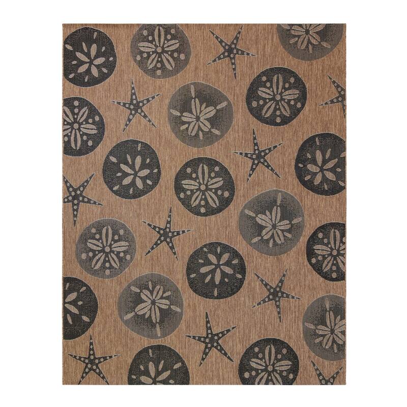 Gertmenian Paseo Starfish Havana Brown Casual Nautical Indoor/ Outdoor Area Rug