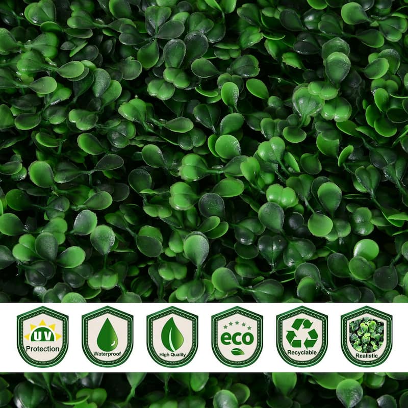 Outsunny Green Soft 19.75-inch Artificial Milan Grass Panel (Set of 12)