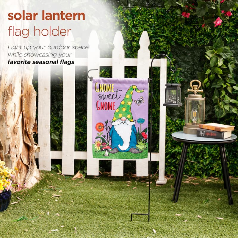 Alpine Corporation Decorative Garden Flag Holder Stakes, Outdoor Metal Flagpole Stands Design for Patio & Garden Décor