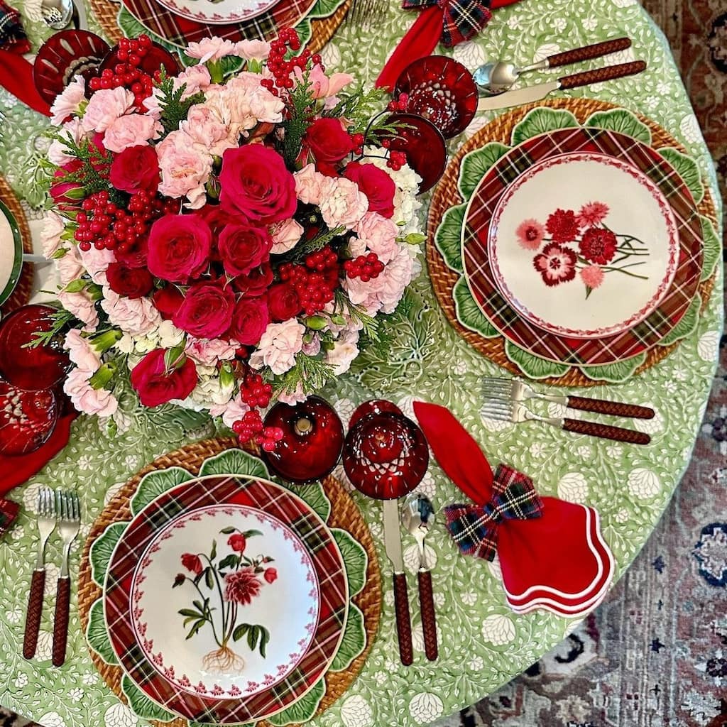 Green round tablecloth - Eden