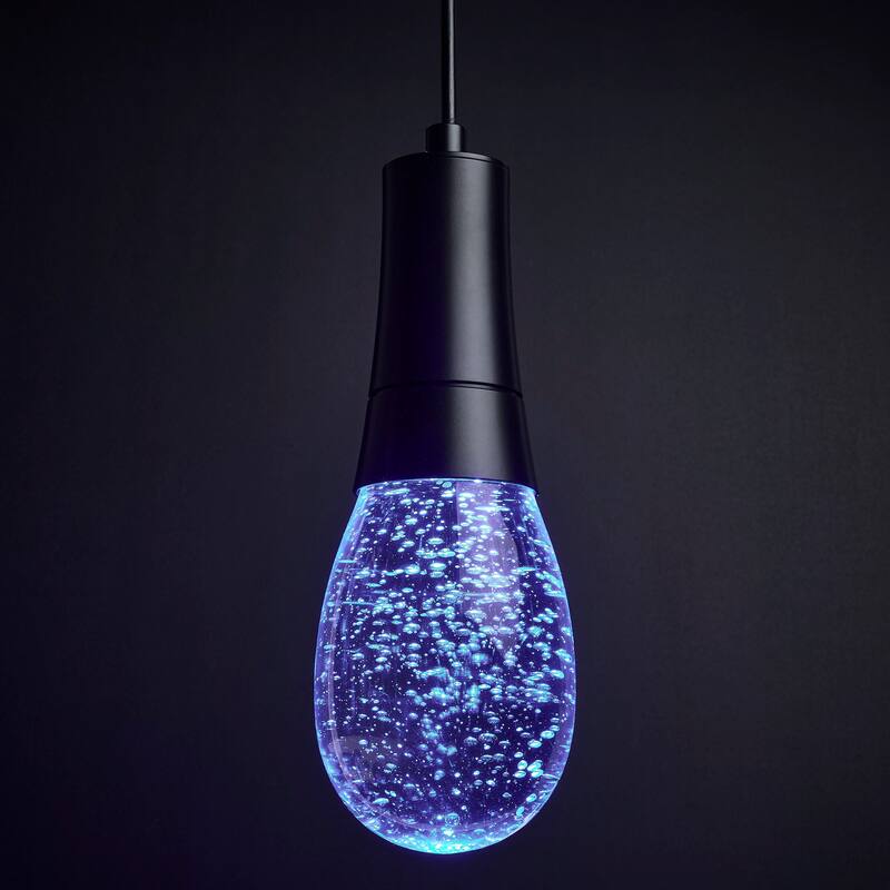 Lacey 4 Inch LED Pendant RGB/TW Starfish Enabled Matte Black with K9 Bubble Crystal