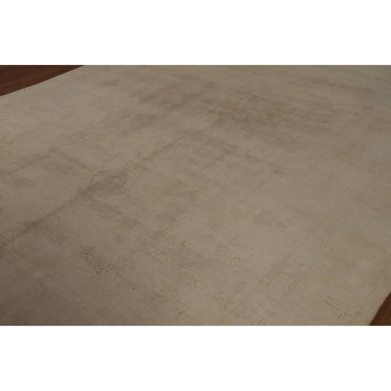 Distressed Tabriz Persian Vintage Area Rug Hand-Knotted Wool Carpet - 8'9" x 11'4"