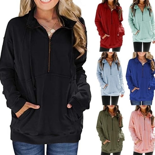 Half zip sweatshirt with pockets Clearance