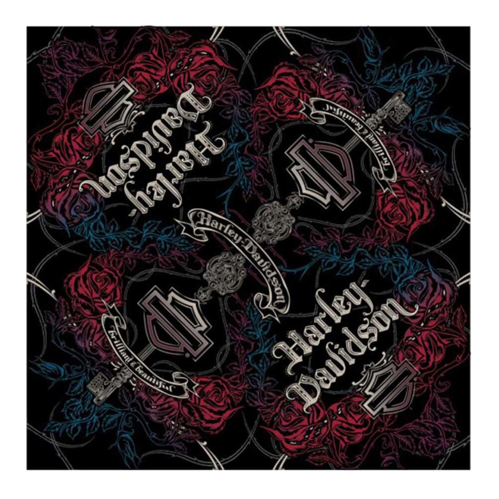 Shop Harley Davidson Women S Roses Logo Key Bandana Black 24 X 24 Inch Ba26983 24 X 24 Overstock 21154042