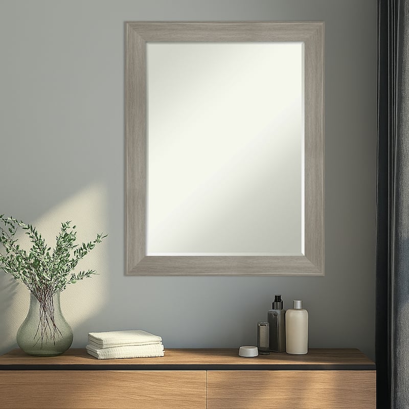 Grand Narrow Half-Inch-Bevel Framed Wall Mirror