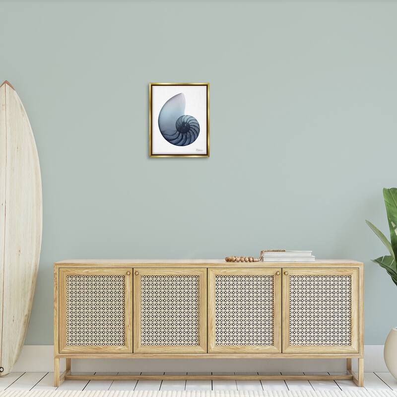 Stupell Contemporary Nautilus Shell Framed Floater Canvas Wall Art Design by Albert Koetsier