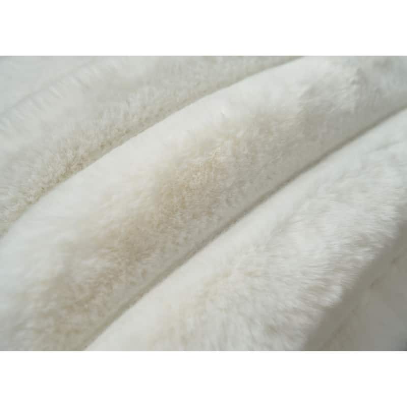 Madrid Collection Ultra Soft Ribbed Faux Fur Throw Pillow