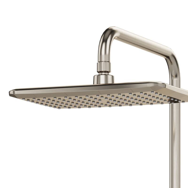 AquaPower 11-in Rain Showerhead Shower System with Pivoting Shower Arm and PULSE AquaPower Spray Brushed Nickel 1.8 GPM