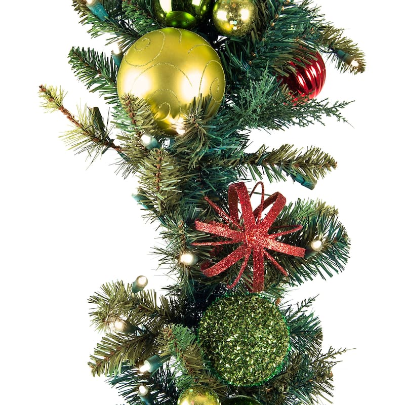 9 ft. Artificial Christmas Garland with Lights - Festive Holiday - Green