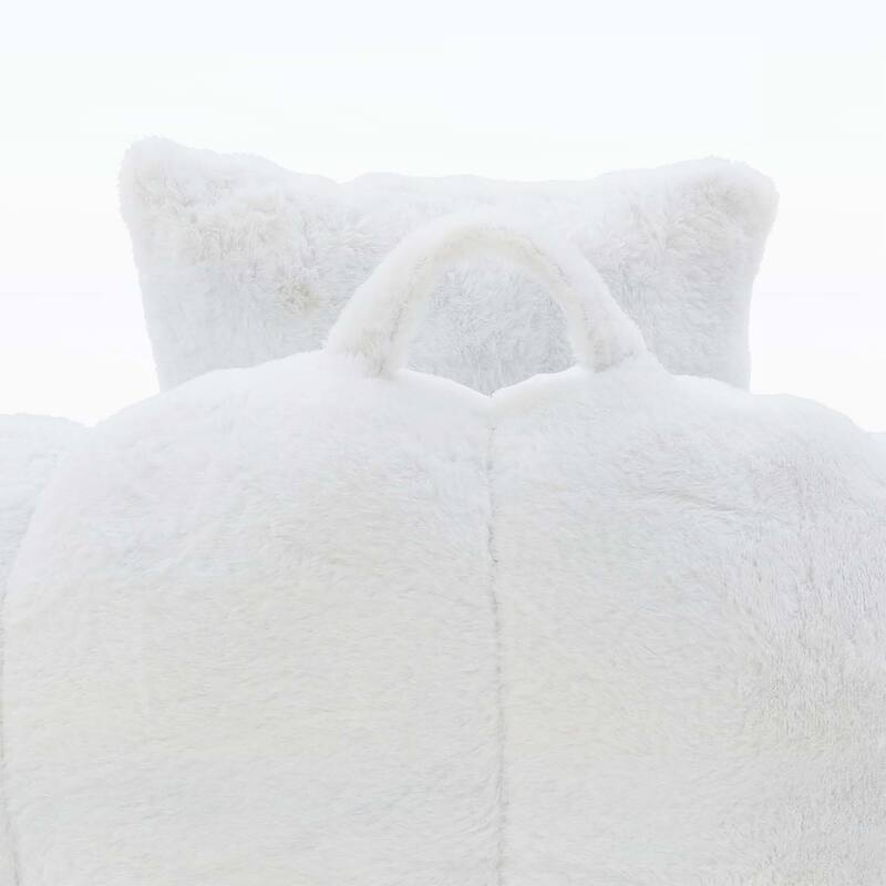 Shell-Shaped Bean Bag Chair with Footstool,Perfect for Gaming and Reading