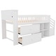 preview thumbnail 23 of 21, Twin Size Loft Bed with LED and Bookshelf, Wood Low Loft Bed with Stairs, Kids Twin Loft Bed with Storage Drawers and Shelves