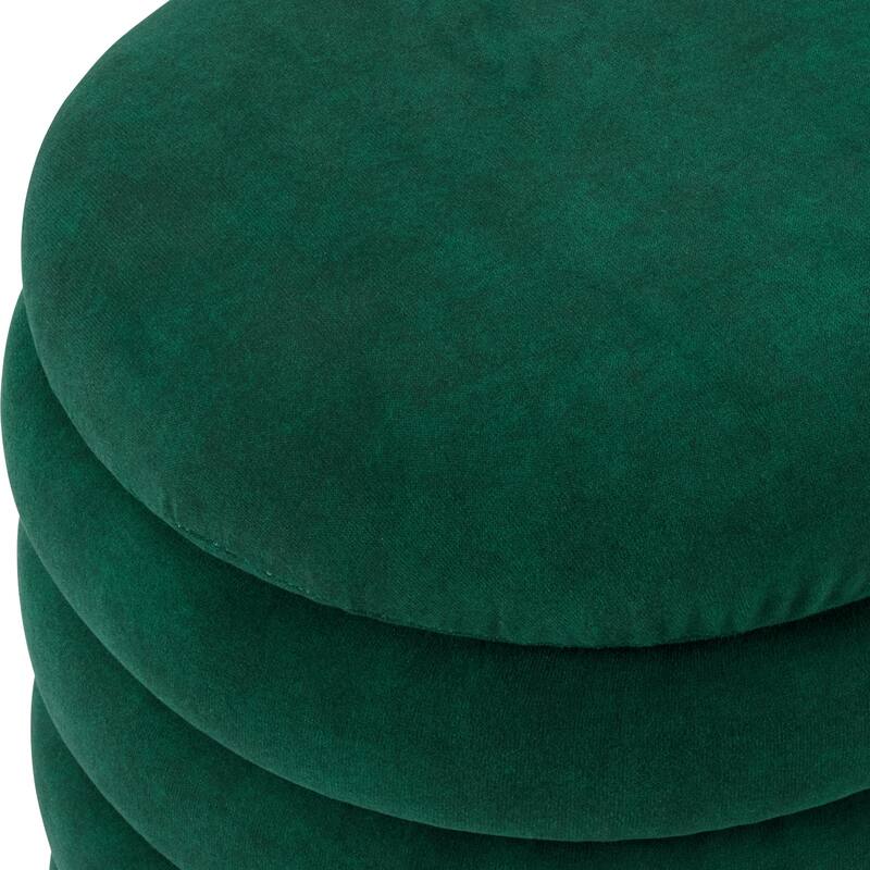 MCombo Storage Ottoman Bench, Upholstered Fabric End of Bed Bench with Storage, 47-inch Oval Footstool W495