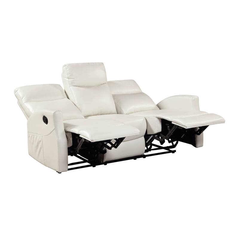 Centralia 71" Faux Leather Manual Double Reclining Sofa with Pocket