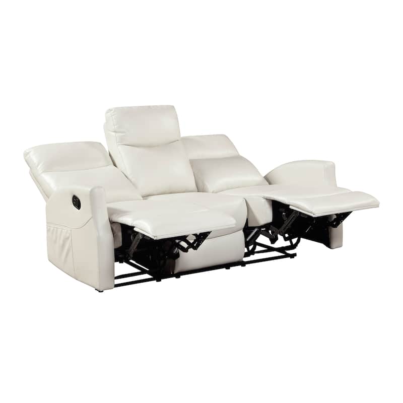 Centralia Faux Leather 3-Piece Manual Double Reclining Sofa Set