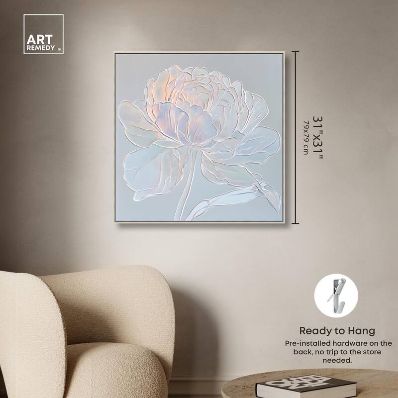 Embossed Flower II Canvas by Art Remedy