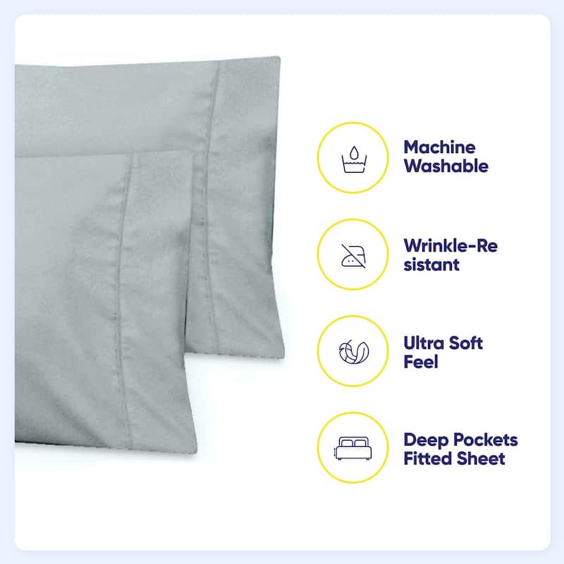 Sweet Home Collection 6 Piece Sheet Set, Deluxe Ultra Soft 1500 Series, Double Brushed Microfiber