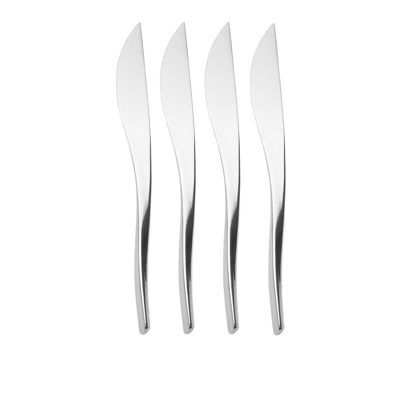 Nambe Set of 4 Anna Steak Knives - Silver - Service for 4