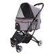 preview thumbnail 1 of 6, ibiyaya Speedy Fold Buggy Carrier Stroller for Small & Medium Pets, Grey Denim - 13.20