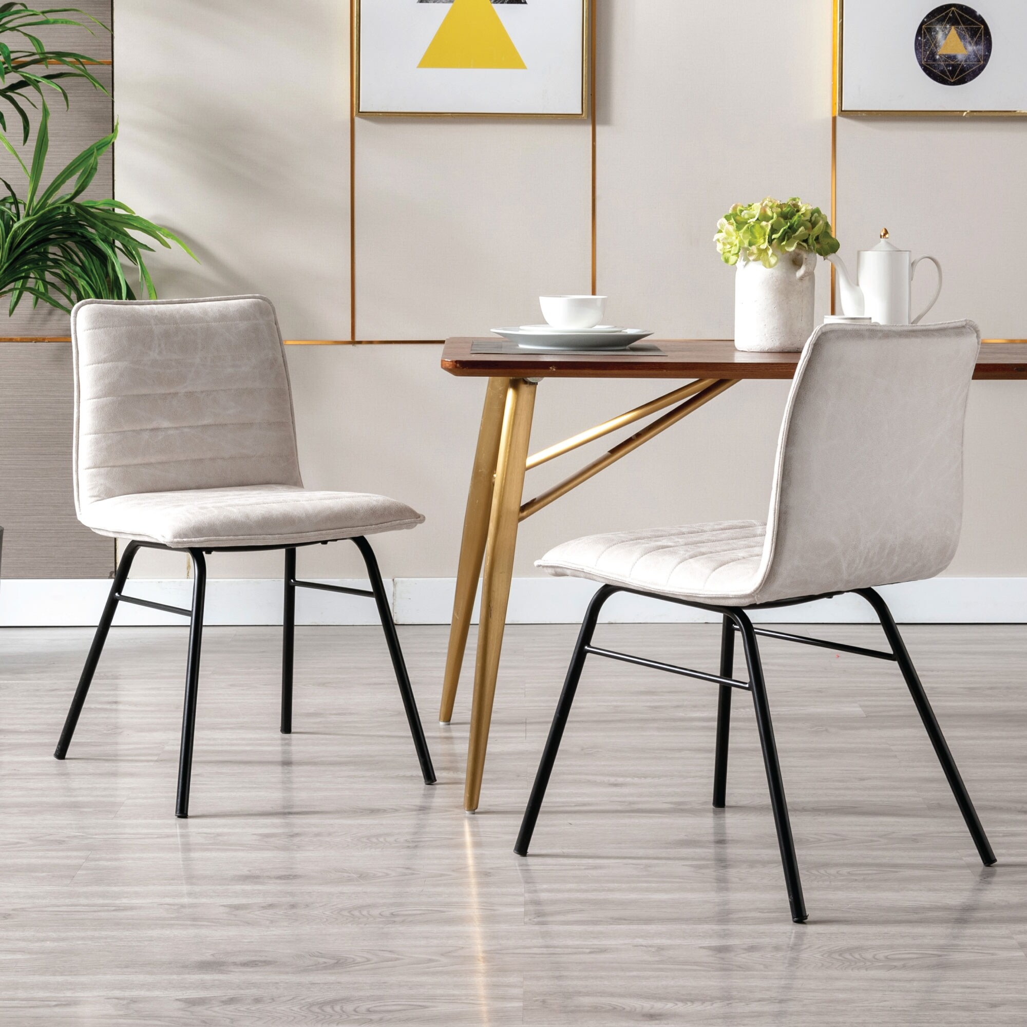 Kotter Home Modern Dining Chairs with Horizontal Channeling, Set of 2 - Set  of 2