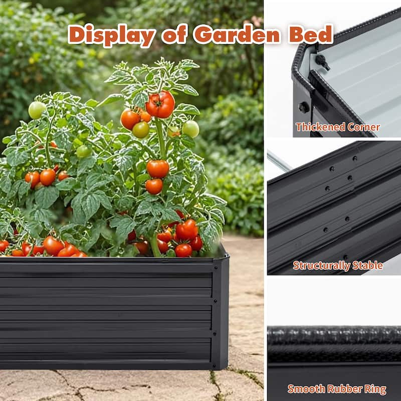 Galvanized Raised Garden Beds Outdoor // 8×4×1 ft Planter Raised Beds for Gardening, Vegetables, Flowers
