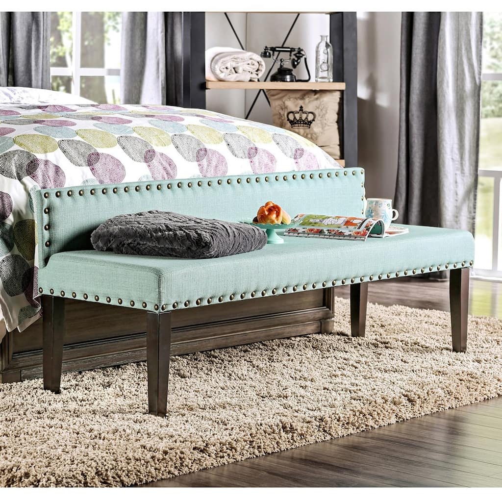 Simone Contemporary Upholstered Accent Bench by FOA