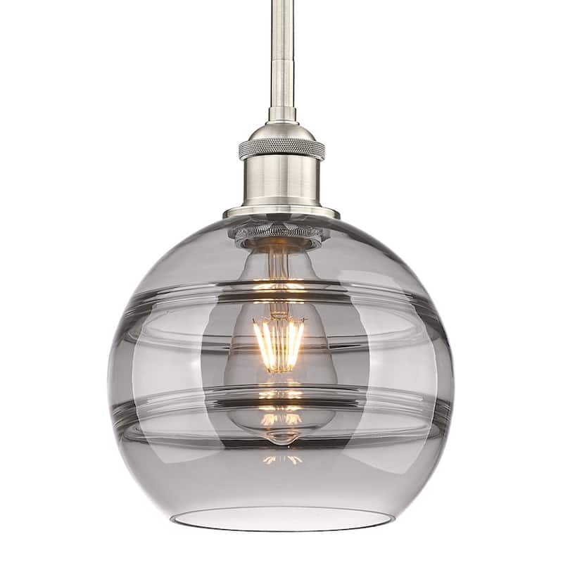 Innovations Lighting 616-1S 9 8 Rochester Pendant Rochester 8" Wide - Brushed Satin Nickel / Light Smoke