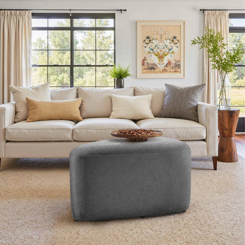 26" Footstools and Ottomans, Modern Fabric Pouf Ottoman