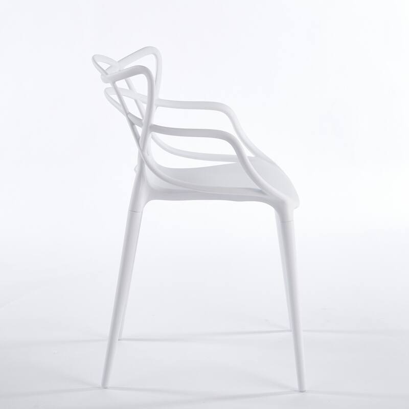 20.47" Plastic Stackable Dining Chair, Set of 4