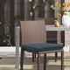 preview thumbnail 1 of 2, Urban Chic Solid Textured Print Outdoor Seat Cushion 18 x 19 in Navy - 18" x 19" Navy - 18" x 19"
