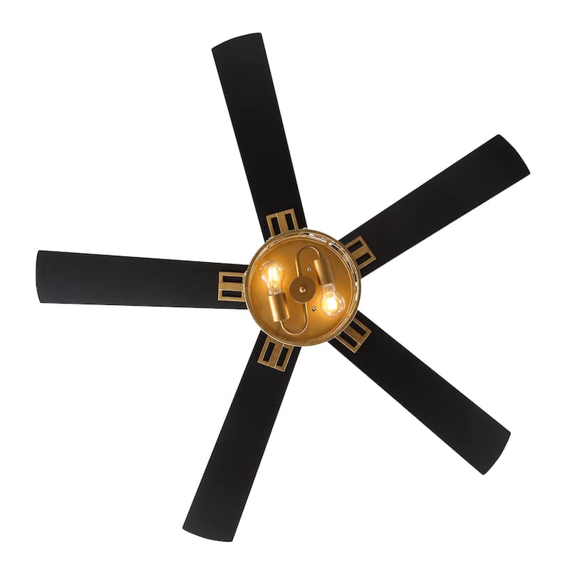 52-inch Reversible 5-Blade Caged Ceiling Fan with Remote and Light Kit