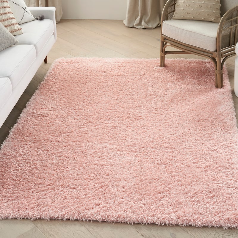 Nourison Lush Shag Contemporary Solid Shag Area Rug