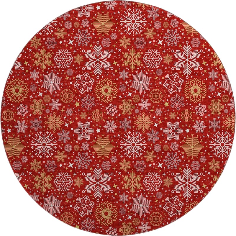 Premium Washable Super Soft Winter Snowflake Mayfield Rug