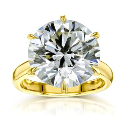 Kobelli 10.51 Carat Natural Diamond GIA Certified 18k Solid Gold Round Solitaire Cathedral One-of-a-Kind Katz Engagement Ring