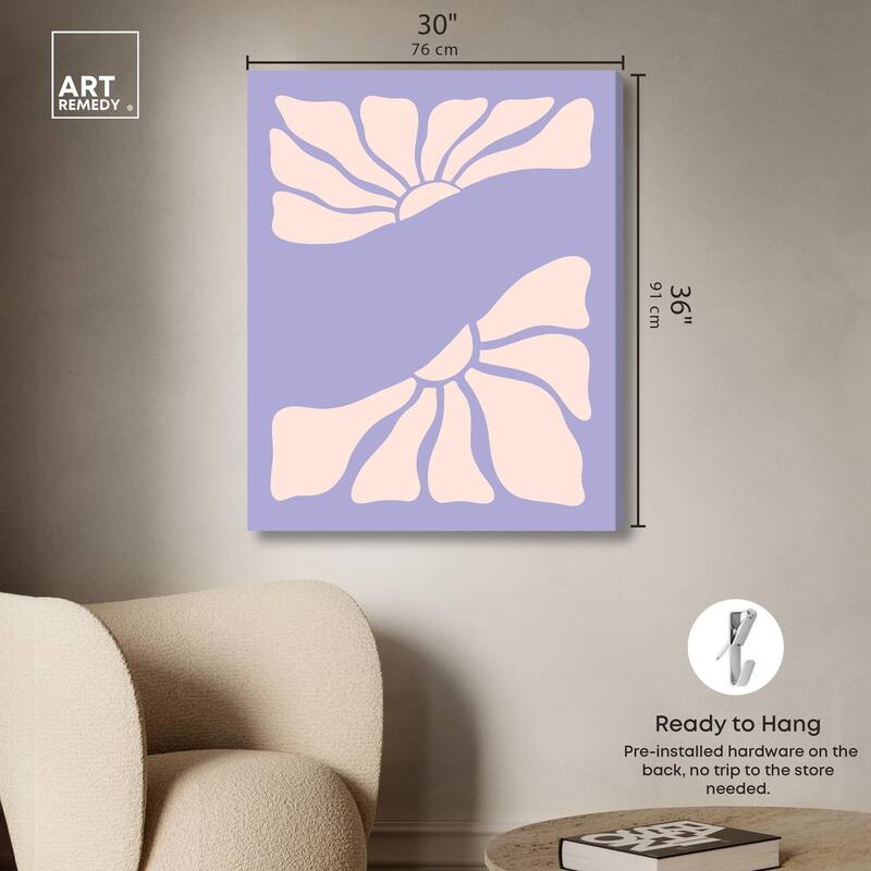 Split in two Flower Canvas by Art Remedy, Gallery Wrapped