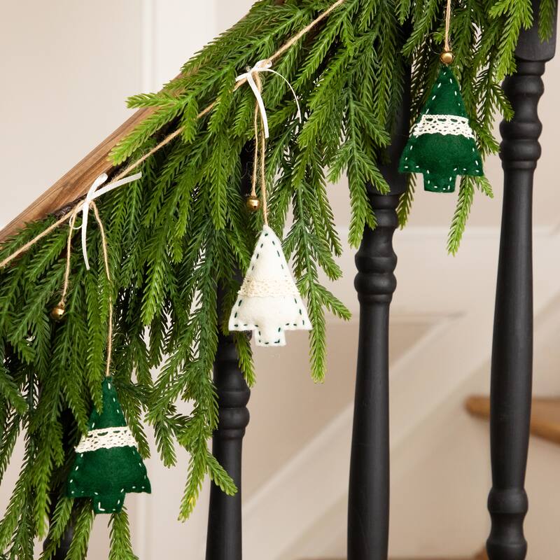 Mini Plush Trees with Jingle Bells Christmas Garland - 5.75'