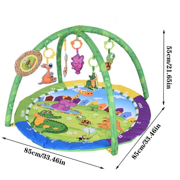 Baby Activity Play Mat, Infant Indoor Playmat with Toys, Floor Mat for 3, 6, 9, 12, 18 Months, Newborn, Toddlers