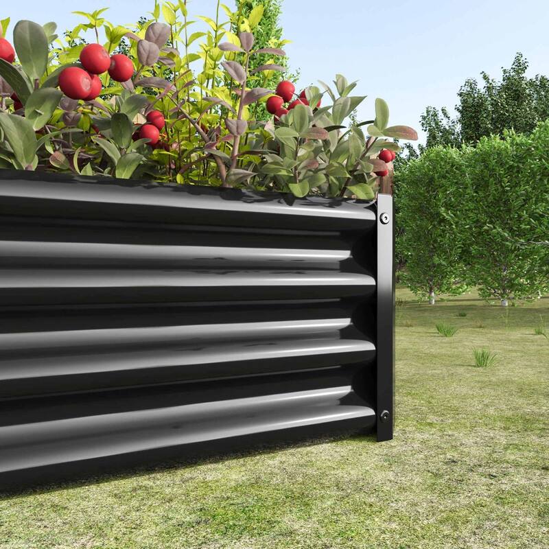 Large Galvanized Metal Raised Garden Bed Open Bottom Rust-Resistant