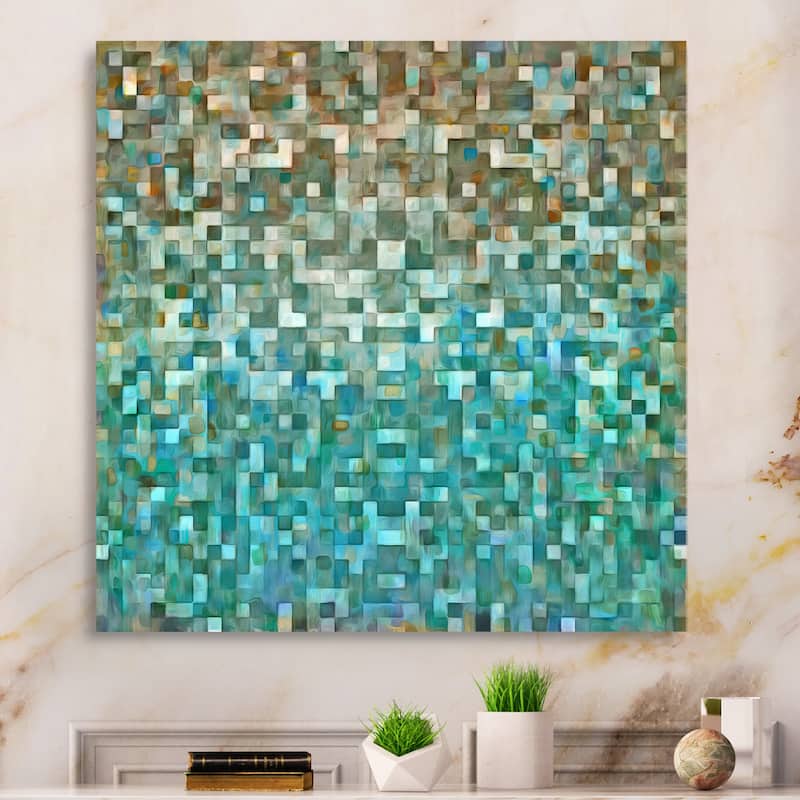 Designart "Blocked Abstract" Nautical & Coastal Gallery-wrapped Canvas