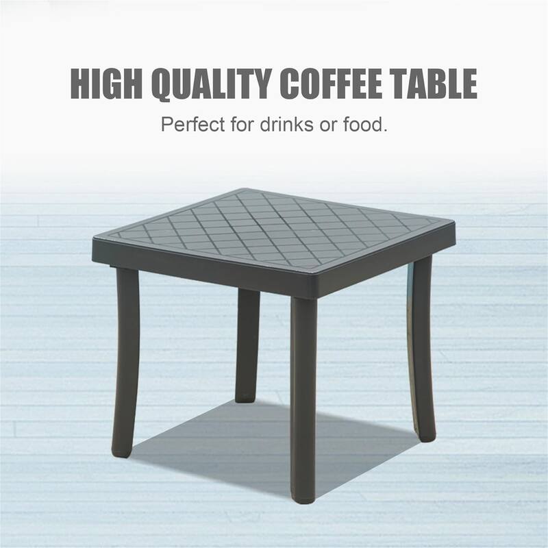 Outdoor Chaise Lounge Chair Set Adjustable Aluminum Frame with Side Table