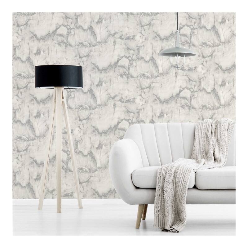 Fine Decor Aura Silver Marble Wallpaper - 20.5 x 396 x 0.025