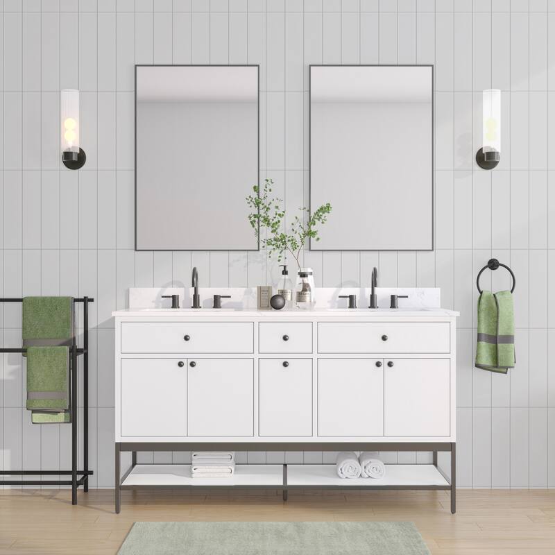 Avanity PAISLEY-VS60 Paisley 60" Free Standing Double Basin Vanity Set - White - Painted