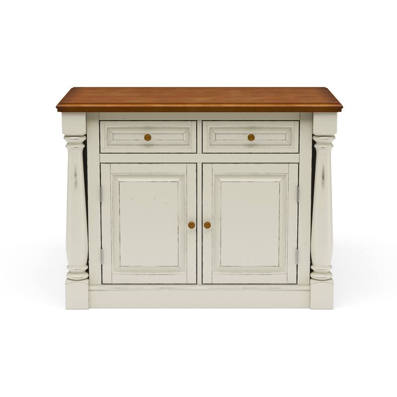 Monarch Off-White Wood Kitchen Island by Homestyles - 48" x 36" x 25"