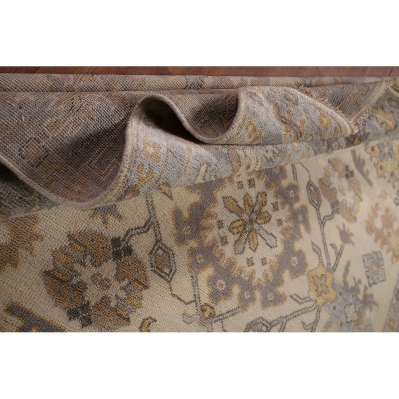 Oushak Indian Area Rug Hand-Knotted Wool Carpet - 8'2"x 9'10"