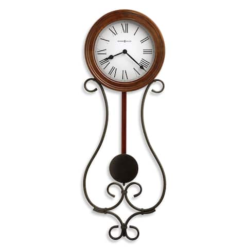 Howard Miller Addison Rustic, Farmhouse Chic, Industrial, and Transitional Style Wall Clock with Pendulum, Reloj De Pared