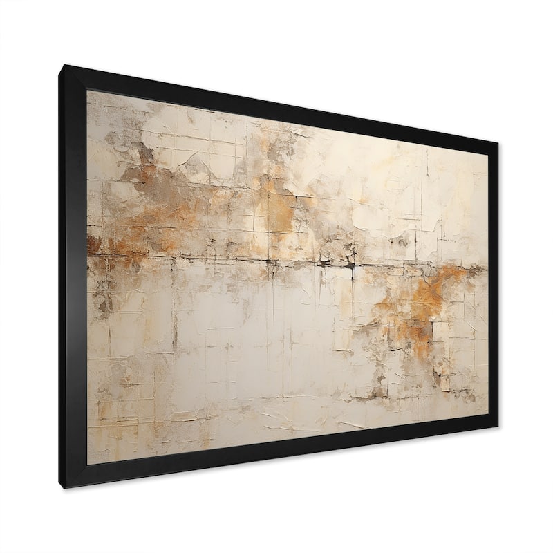 Designart "Beige Christianity Cross Of Jessus" Abstract Framed Canvas Prints