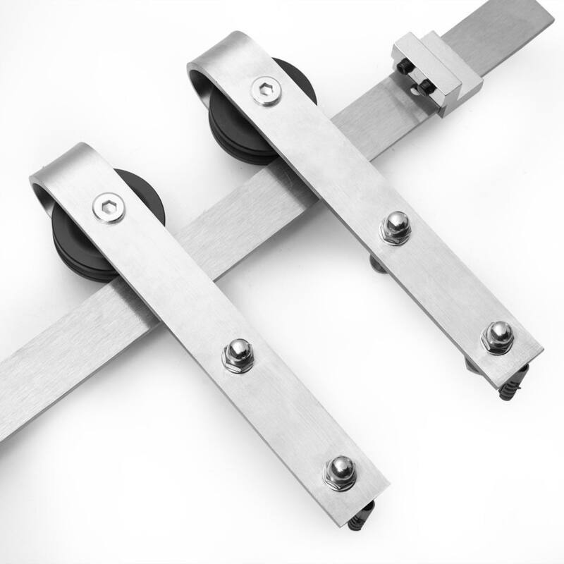Sturdy Barn Door 18 x 80 inches | Planum 0010 Oak | Stainless Steel 6.6FT Rail Hangers Heavy Set