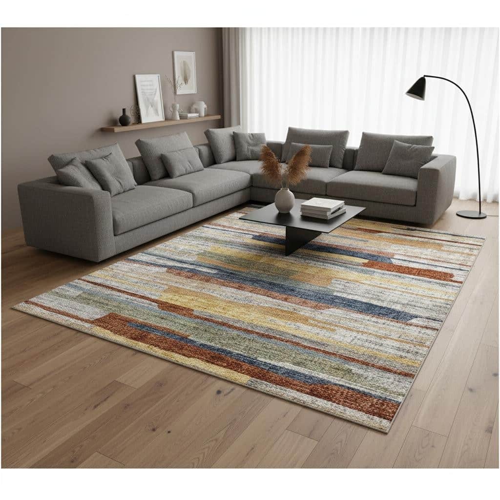 HomeRoots Abstract Modern Rectangle Area Rug