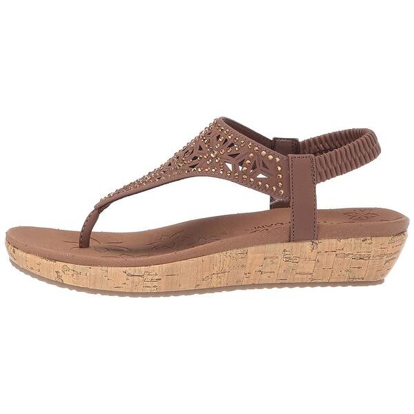 Shop Skechers Womens 32832 Leather Open Toe Casual Slingback
