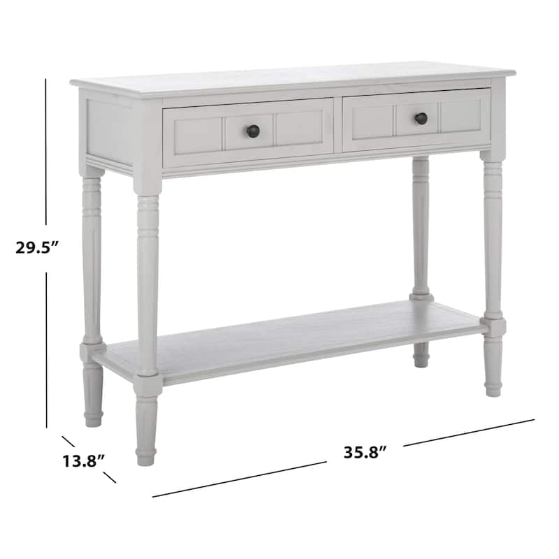 SAFAVIEH Samantha Grey 2-drawer Console Table - 35.8" x 13.8" x 29.5"